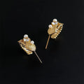 Designer Ocean Starfish Zircon Copper 14K Plated Stud Earrings