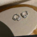 Minimalist Copper Star Zircon Stud Earrings For Women Sweet Cool Commuter Jewelry