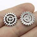 17x17mm 1.5g Antique Silver Zinc Alloy Gear Charm Pendant for DIY Steampunk Jewelry Making