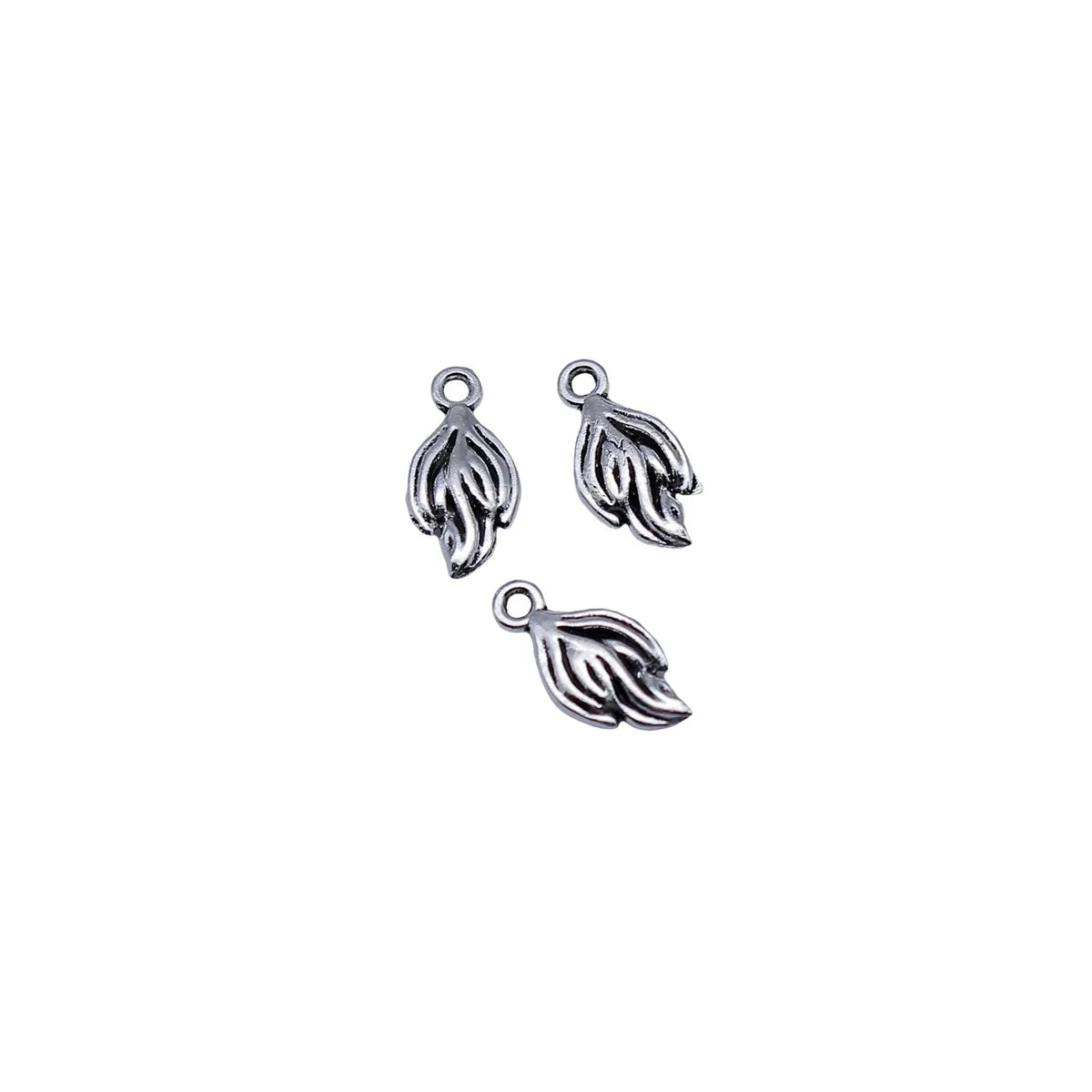 13x6.5mm 0.35g Antique Silver Zinc Alloy Leaf Charm Pendant for Garment Accessory DIY Jewelry Making