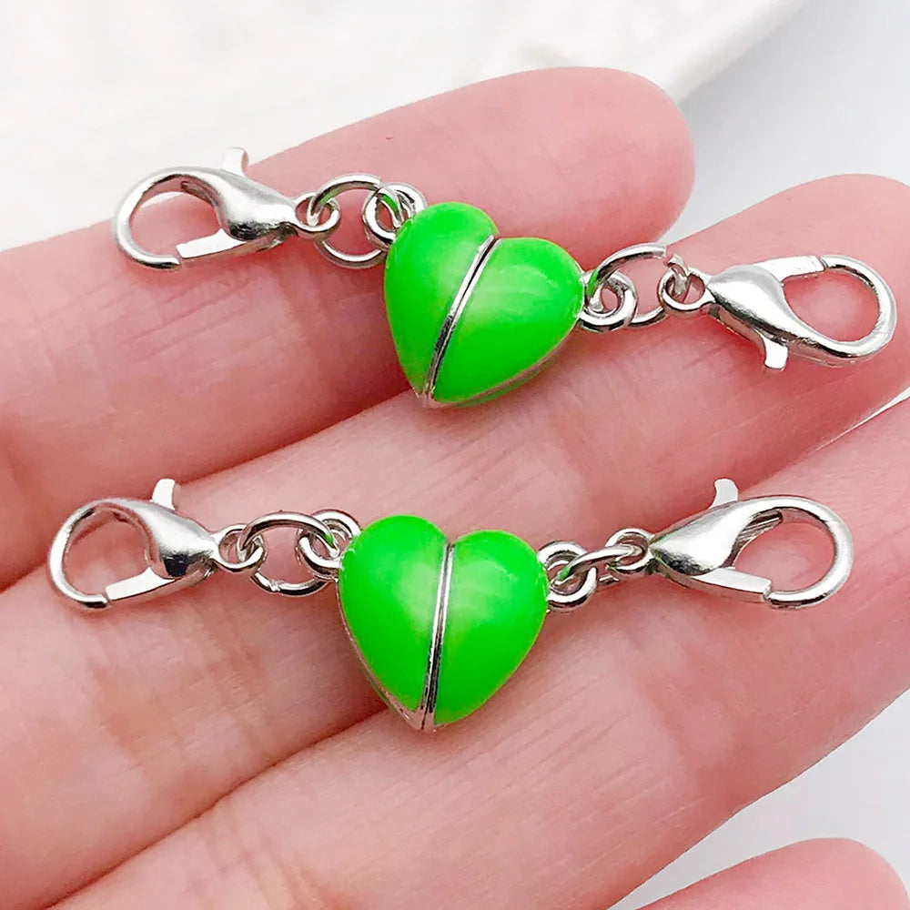 Glow Iron Heart Magnetic Clasp Connector for DIY Necklace Bracelet Clothing Decoration