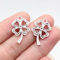 24x16mm 1.45g Multicolor Zinc Alloy Hollow Four Leaf Clover charm pendant for DIY clothing and jewelry
