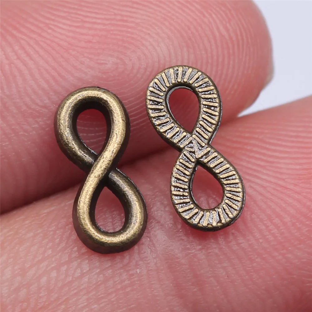 12x5mm 0.5g Multicolor Zinc Alloy Small Infinity Symbol Connector Charm for DIY Jewelry Making