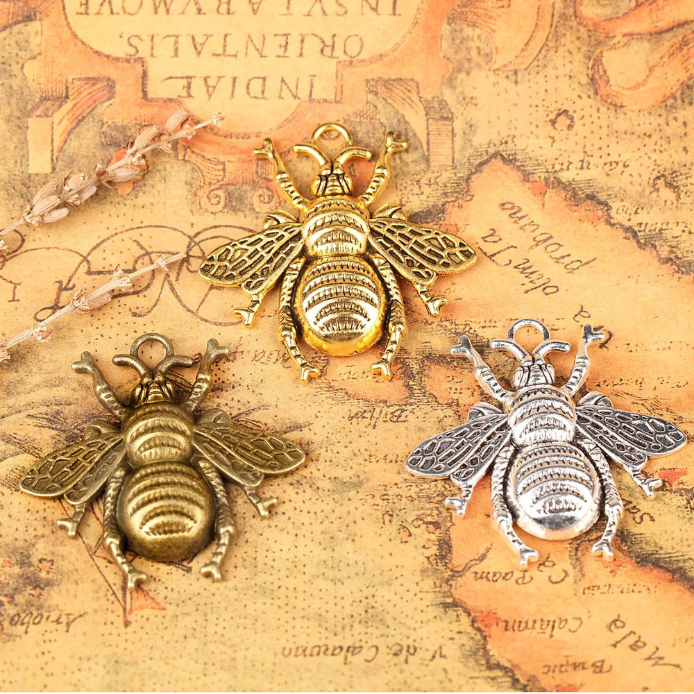 45MM Zinc Alloy Bee Charm Pendant for DIY Necklace Bracelet Jewelry Making