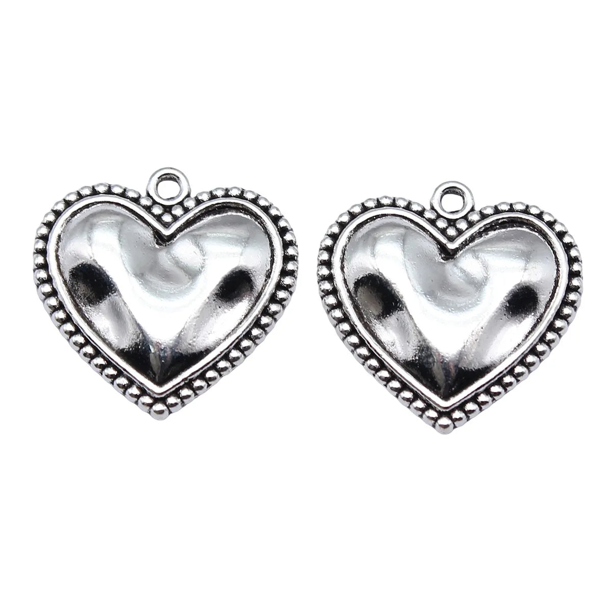 21x21mm 3.2g Antique silver tone vintage zinc alloy Heart charm pendant for bracelet necklace making
