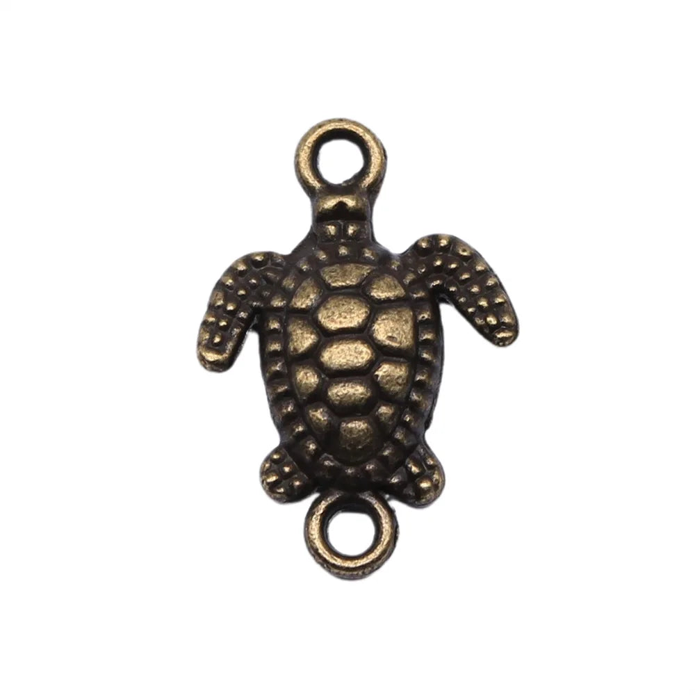 21x14mm 1.2g Multicolor Zinc Alloy Turtle connector charm for bracelet necklace DIY jewelry making