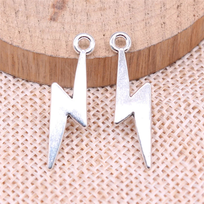 7x27mm 0.8g Multicolor Zinc Alloy Lightning Charm Pendant for DIY Punk Necklace Bracelet Making
