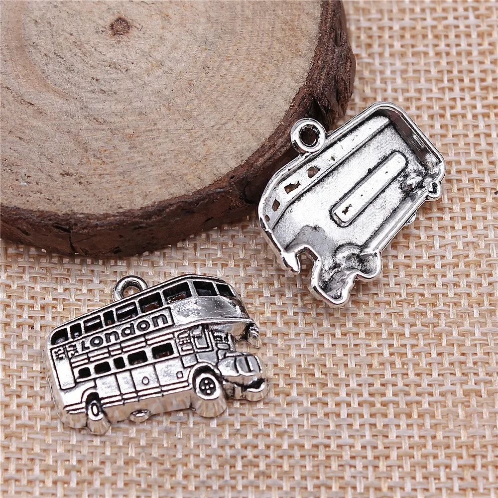 25x20mm 3.2g Multicolor Zinc Alloy London Bus Charm Pendant for DIY Bracelet Necklace Accessories