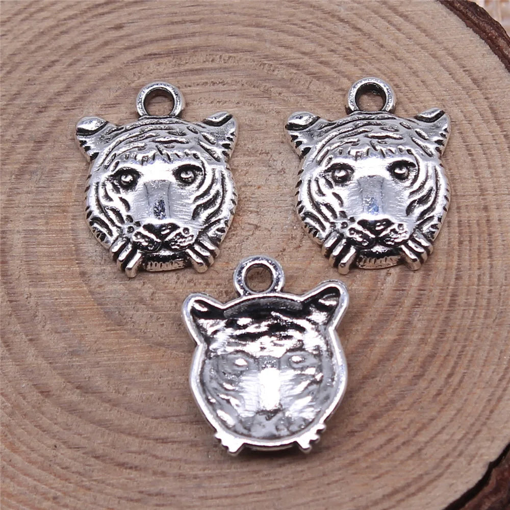15x12mm 1g Multicolor Zinc Alloy Tiger Charm Pendant for DIY Necklace Bracelet Jewelry Making