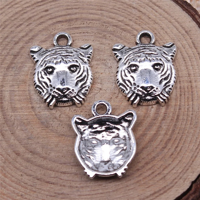 15x12mm 1g Multicolor Zinc Alloy Tiger Charm Pendant for DIY Necklace Bracelet Jewelry Making