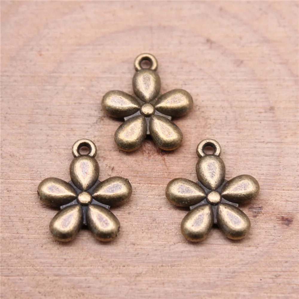 13x11mm 0.8g Multicolor Zinc Alloy Small Flower charm pendant for DIY bracelet necklace making