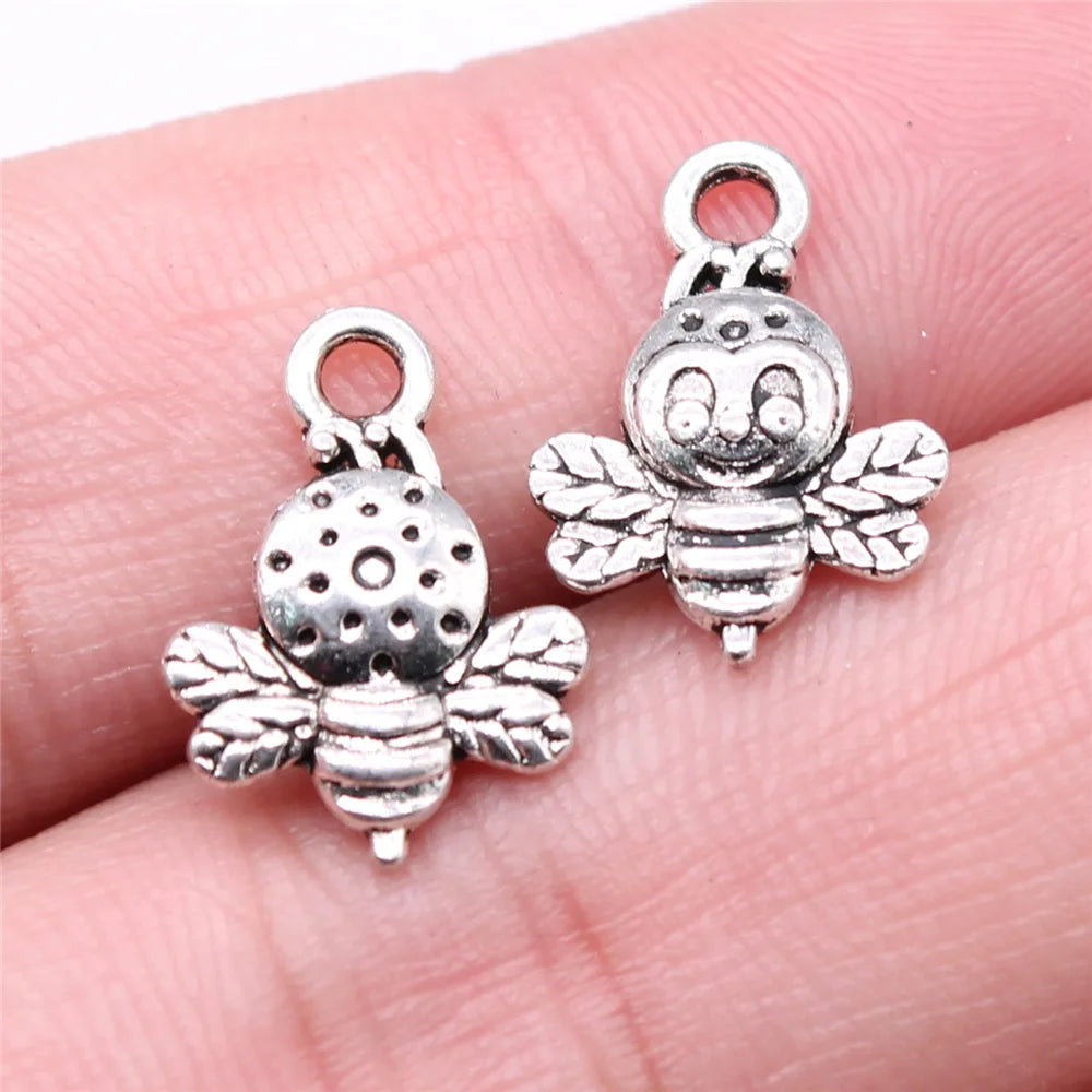 11x16mm 0.9g Multicolor Zinc Alloy Bee Charm Pendant for DIY Bracelet Necklace Jewelry Making