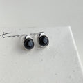 Black Agate Geometric Teardrop Stud Earrings For Women, Copper Minimalist Versatile Jewelry