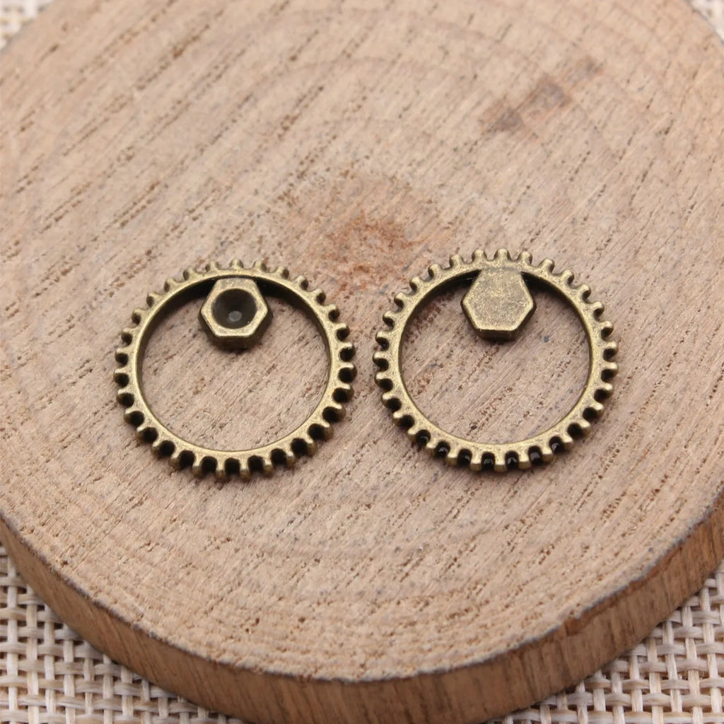 17x17mm 1.05g Multicolor Zinc Alloy Gear Charm Pendant for DIY Steampunk Necklace Bracelet