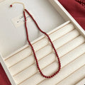 Vintage Red Glass Pearl Enamel Geometric Round Pendant Sweater Chain Choker Necklace