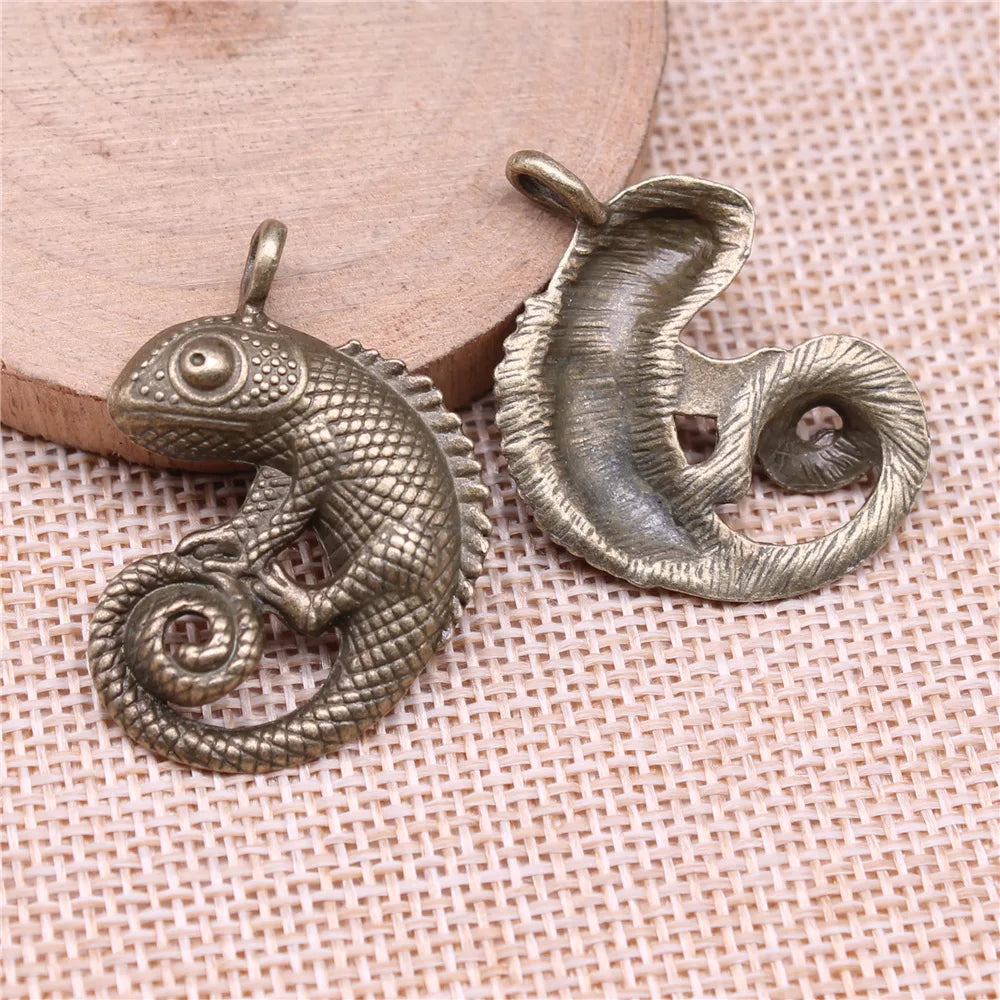 26x36mm 5.2g Multicolor Zinc Alloy Lizard Charm Pendant for DIY Necklace Bracelet Jewelry Making