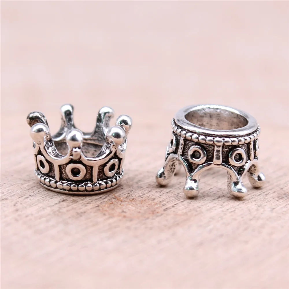 10x7x6mm 1.3g Multicolor Zinc Alloy Crown Bead Charm Pendants for DIY Necklace Bracelet Making