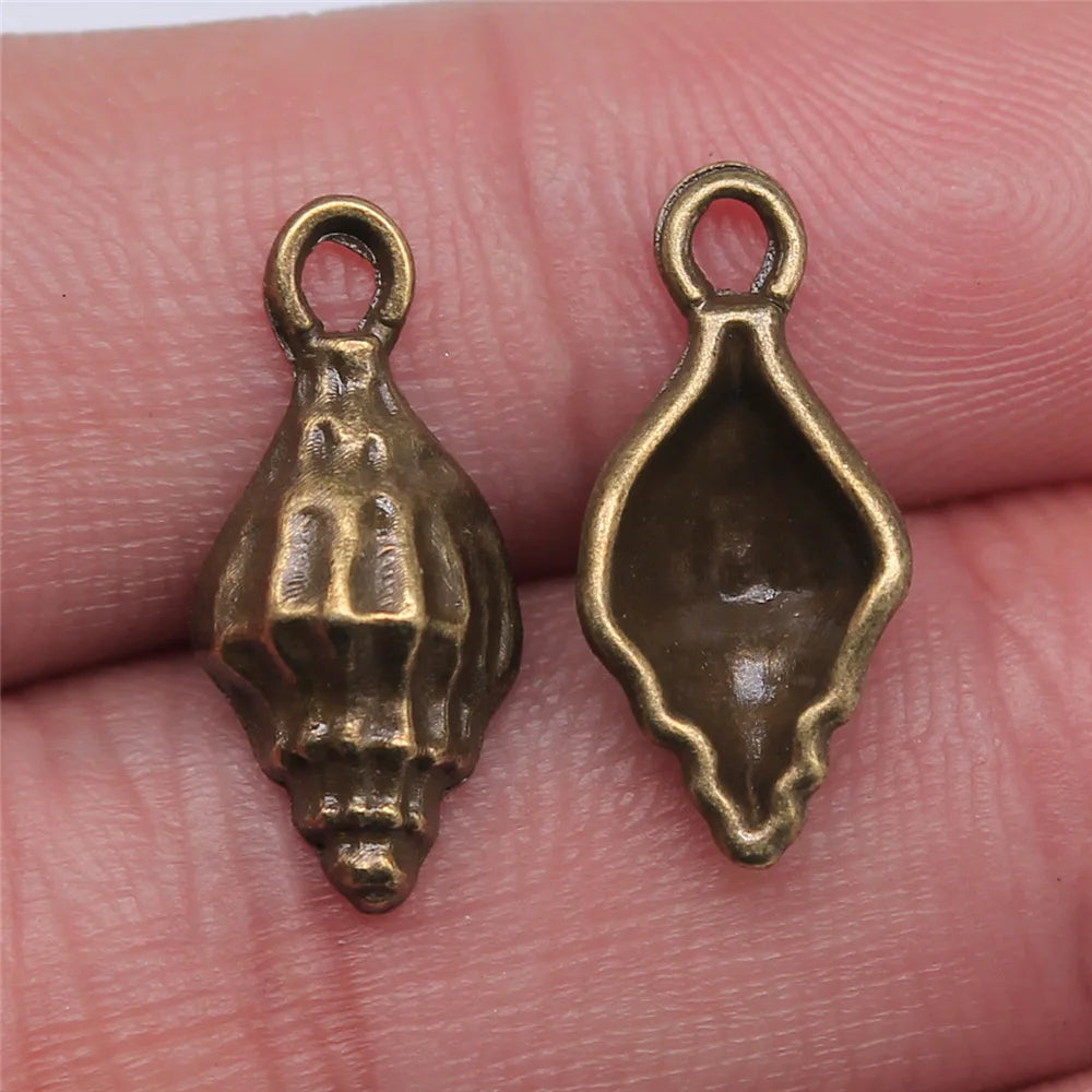 19x9mm 1g Multicolor Zinc Alloy Conch Shell Charm Pendant for DIY Ocean Theme Jewelry Making