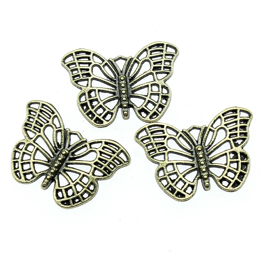 26x18mm 1.5g Vintage Zinc Alloy Butterfly Charm Pendant for DIY Earrings Necklace Jewelry Making