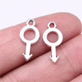 18x9mm 0.5g Antique Silver Zinc Alloy Angel Male Symbol Charm Pendant for DIY Necklace Bracelet