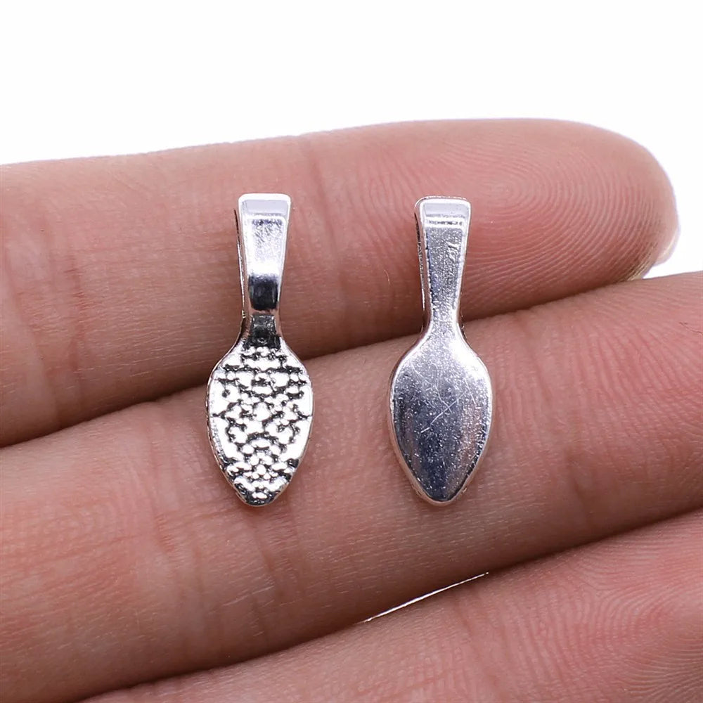 7x21mm 1.1g Antique Silver Zinc Alloy Pendant Bail Jewelry Findings for DIY Charm Necklace Making