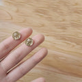 14K Gold Plated Copper Portrait Stud Earrings Korean Minimalist Irregular Style