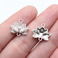 16x14mm 0.82g Antique Silver Zinc Alloy Lotus Connector Charm for DIY Bracelet Necklace Making