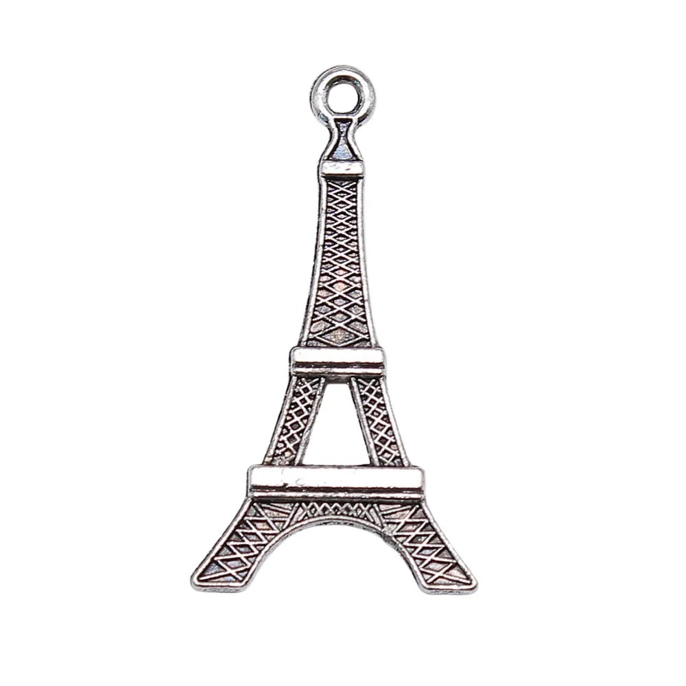 35x19mm 1.6g Antique Silver Iron Eiffel Tower charm pendant for DIY necklace bracelet jewelry making