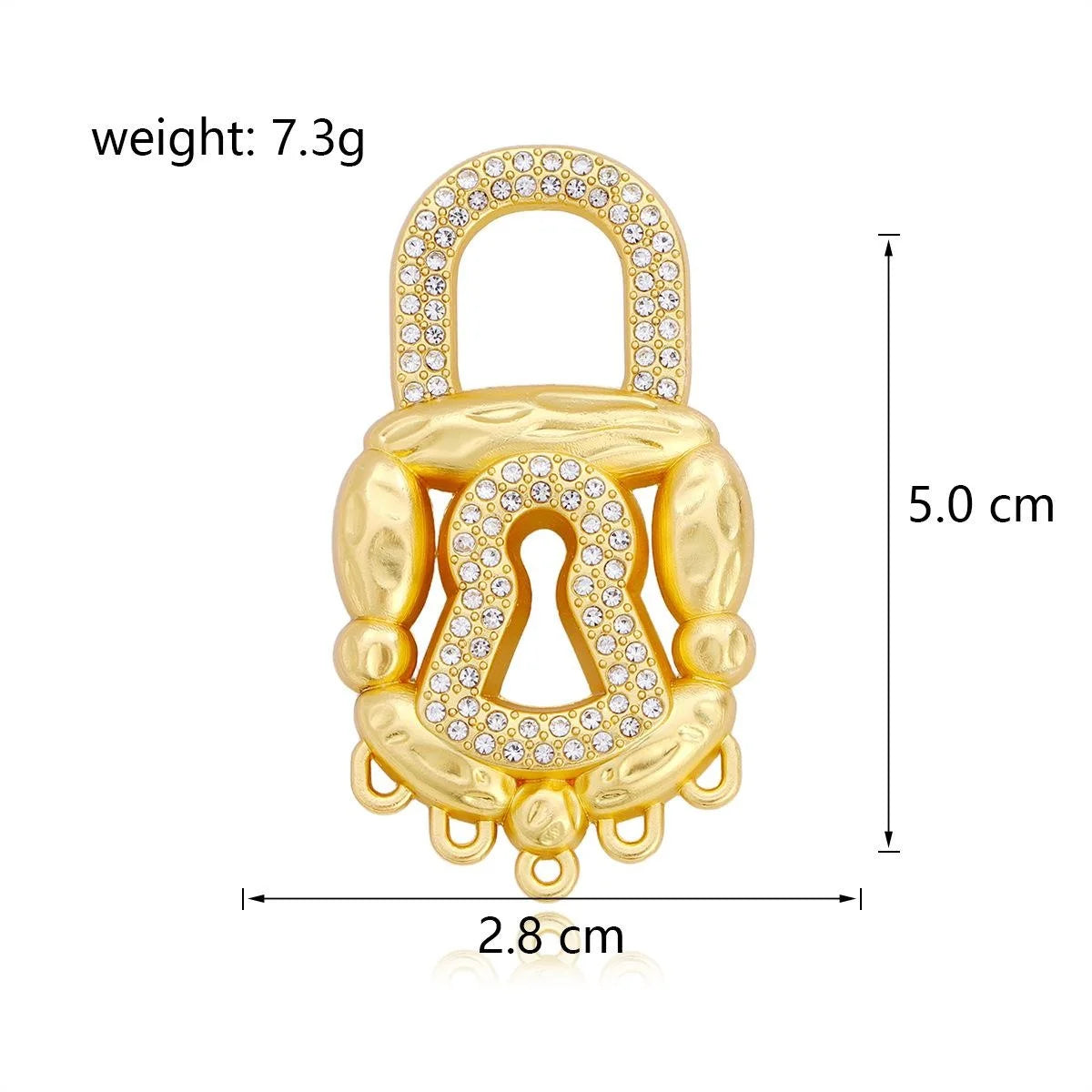 Luxury Gold Lock Keyhole Rhinestone Brooch Pin, Elegant Alloy Lapel Pin Corsage Suit Accessory Gift
