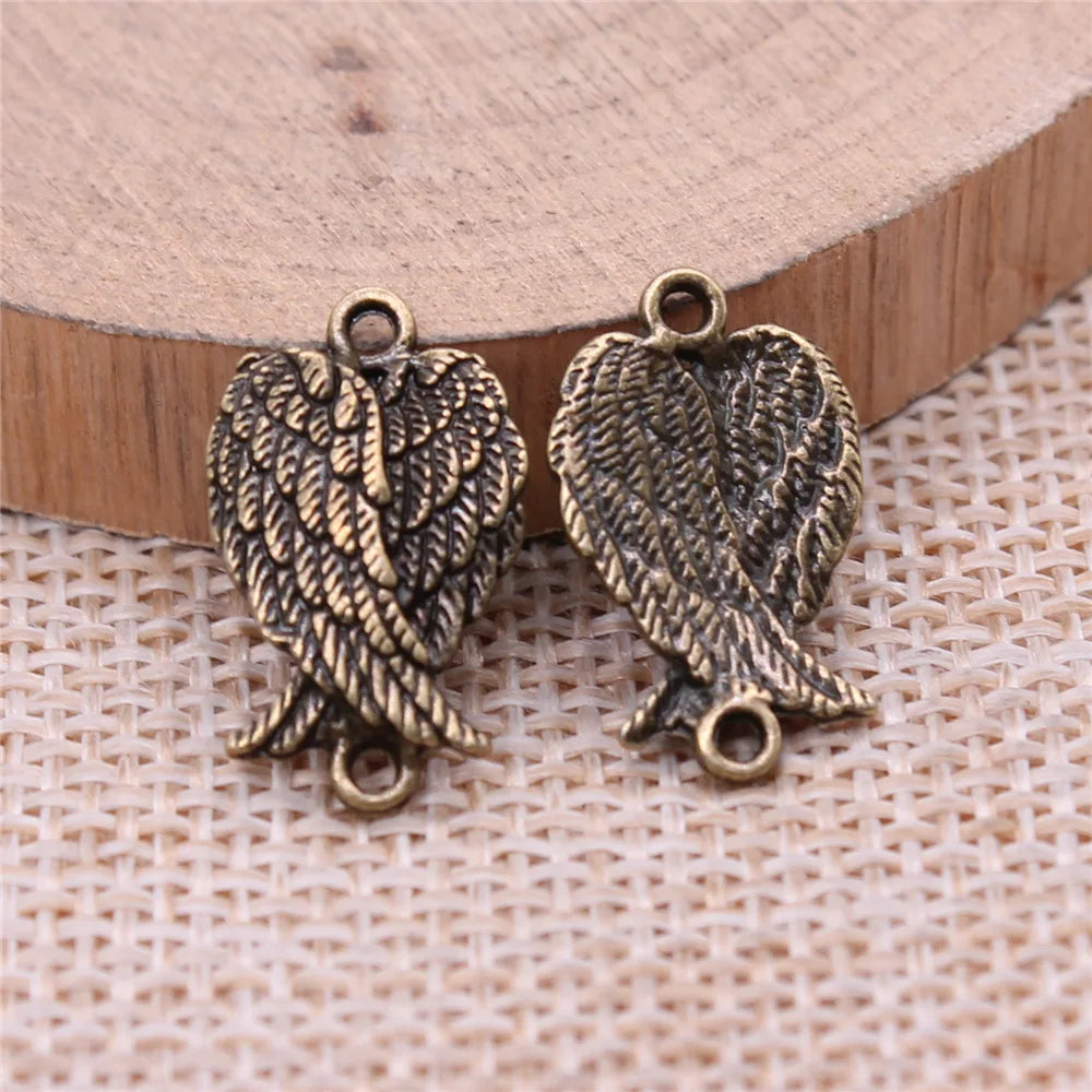 11x19mm 1g Multicolor Zinc Alloy Wing Connector Charm for DIY Necklace Bracelet Jewelry Making