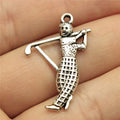31x20mm 1.6g Antique Silver Zinc Alloy Golf Charm Pendant for DIY Bracelet Necklace Jewelry Making