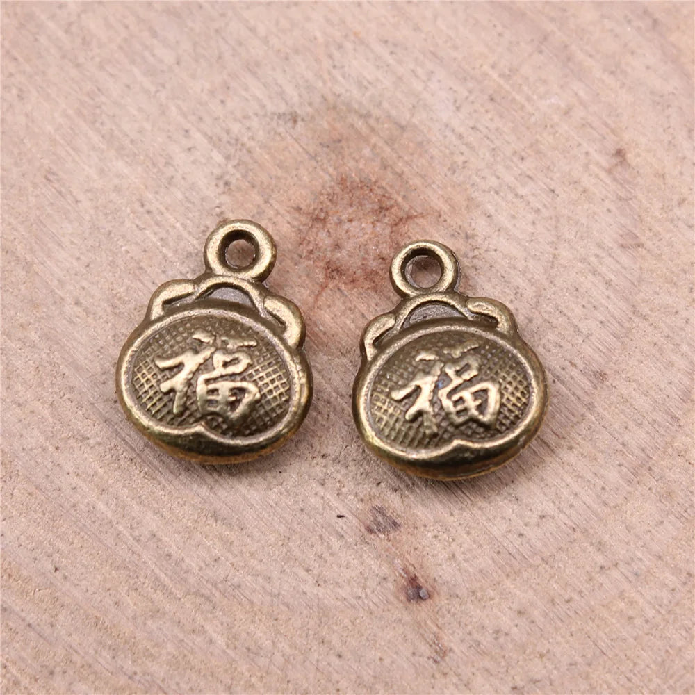 13x9mm 1.2g Multicolor Zinc Alloy Lucky Bag Charm Pendant for DIY Necklace Bracelet Jewelry Making