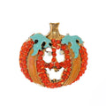 Cute Halloween Pumpkin Jack O Lantern Enamel Rhinestone Brooch, Alloy Lapel Pin Corsage Gift