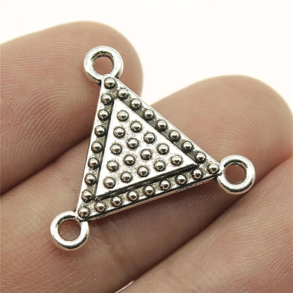 25x22mm 1.7g Multicolor Zinc Alloy Triangle Earring Connector Charms for DIY Earring Jewelry Making