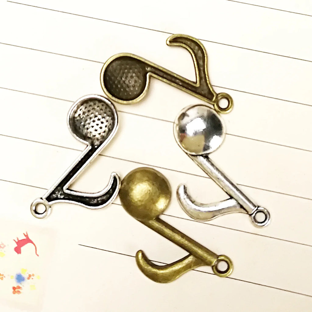 27x17MM Antique Silver Zinc Alloy Music Note Charm Pendant for DIY Necklace Bracelet Jewelry Making
