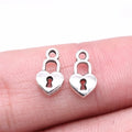 11x6mm 0.25g Multicolor Zinc Alloy Heart Lock Charm Pendant for DIY Necklace Bracelet Jewelry Making