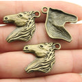 28x22mm 2.1g Multicolor Zinc Alloy Horse Head Charm Pendant for Necklace Bracelet Making