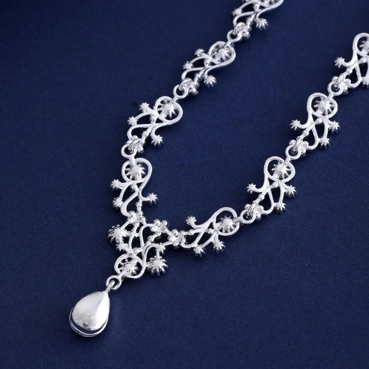 Elegant Bridal Rhinestone Crystal Teardrop Necklace And Earrings Jewelry Set For Wedding Banquet Party Gift