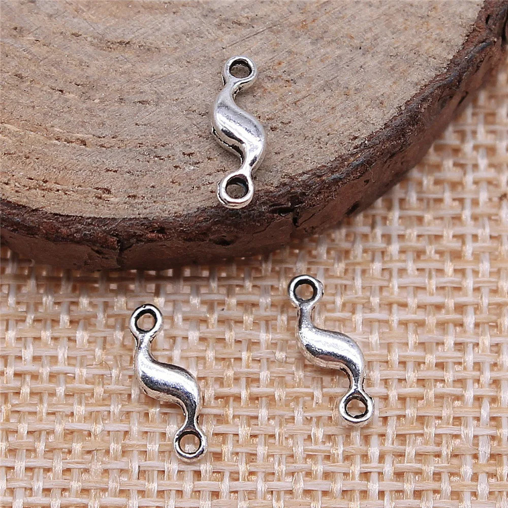 11x3mm 0.24g Multicolor Zinc Alloy Twisted Teardrop Connector Charm for DIY Necklace Bracelet Making