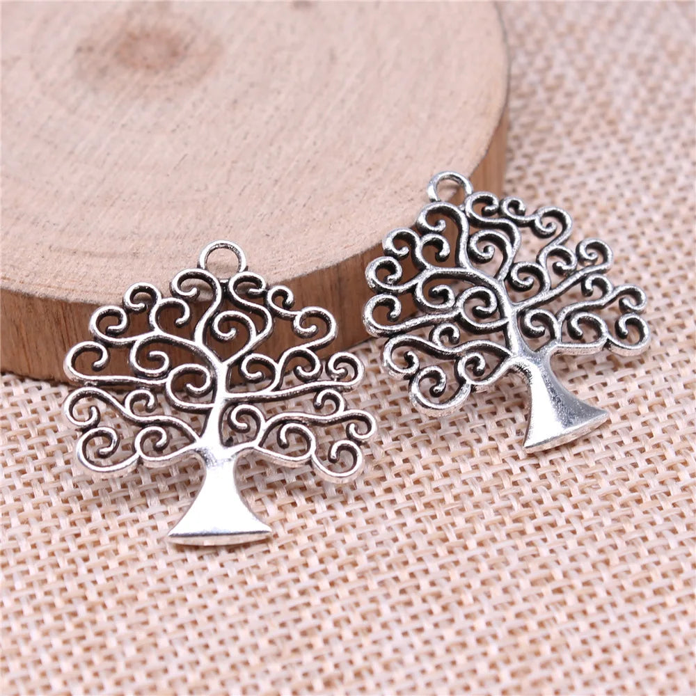 26x26mm 2.1g Multicolor Zinc Alloy Tree of Life Charm Pendant for DIY Necklace Bracelet Making