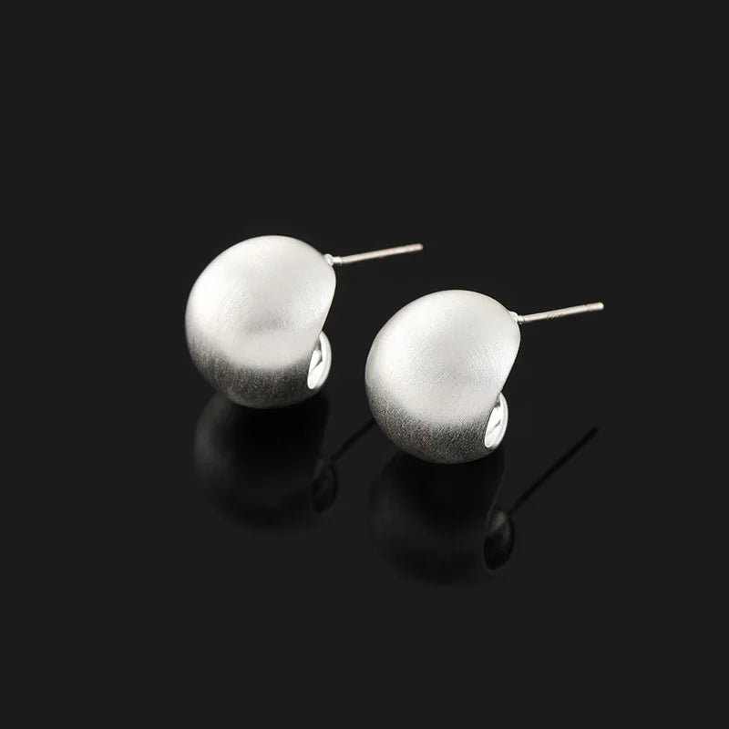 Elegant Brushed Gold Alloy Round Ball Spiral Stud & Clip On No Piercing Women's Fashion Earrings