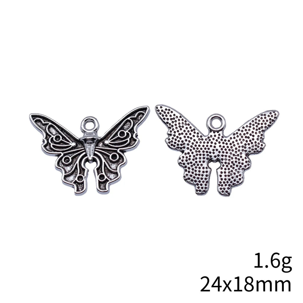 24x18mm 1.6g Antique Silver Zinc Alloy Butterfly Charm Pendant for DIY Necklace Bracelet Making