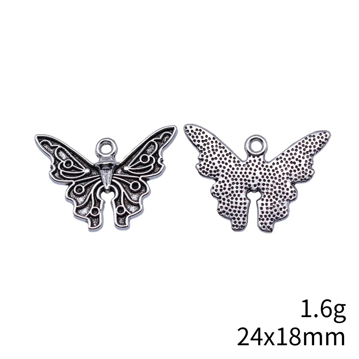 24x18mm 1.6g Antique Silver Zinc Alloy Butterfly Charm Pendant for DIY Necklace Bracelet Making