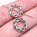 14x14mm 1.1g Multicolor Zinc Alloy Twisted Ring Charm Pendant for DIY Bracelet Necklace Making