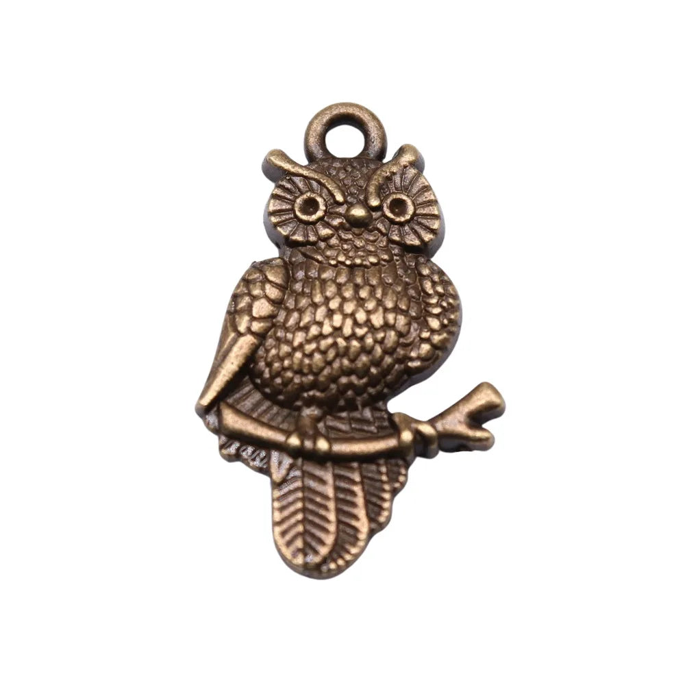 25x15mm 1.7g Multicolor Zinc Alloy Owl Cat Charm Pendant for DIY Necklace Bracelet Making