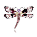 Elegant Blue Enamel Dragonfly Alloy Brooch With Rhinestones, Luxury Lapel Pin Corsage Suit Accessory Gift