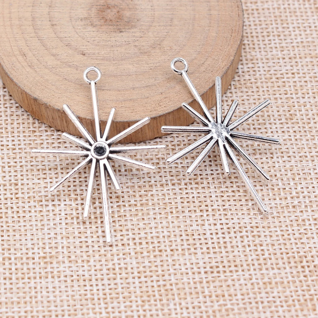 42x31mm 2.7g Multicolor Zinc Alloy Sunburst Ray Charm Pendant for DIY Necklace Bracelet Making