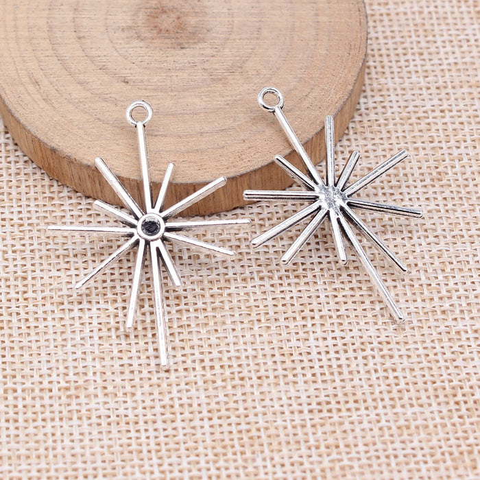 42x31mm 2.7g Multicolor Zinc Alloy Sunburst Ray Charm Pendant for DIY Necklace Bracelet Making