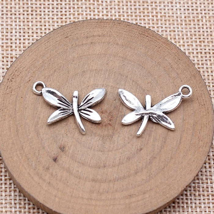 22x20mm 1.2g Antique Silver Zinc Alloy Dragonfly Charm Pendant for Necklace Bracelet Making