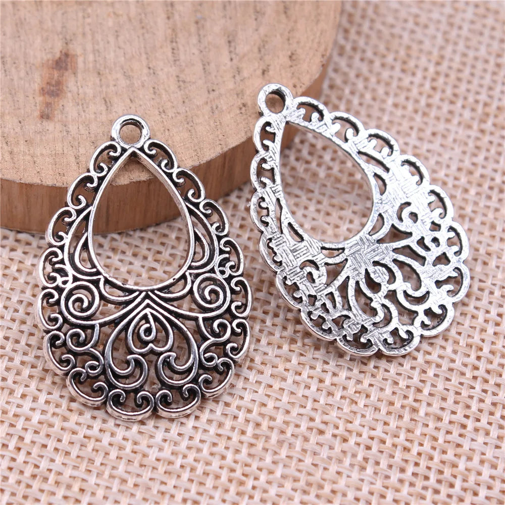 34x24mm 2.7g Multicolor Zinc Alloy Teardrop Earring Charms for DIY Earrings and Pendant Jewelry